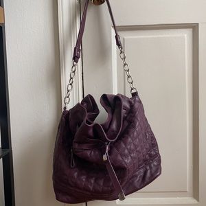 BCBG Max Azria Plum Leather Large Hobo